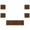 6-częściowy zestaw mebli TV z LED, brązowy dąb