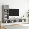 4-częściowy zestaw mebli TV z LED, szary dąb sonoma