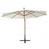 Parasol ogrodowy wiszący, 350 cm, drewniany, biały