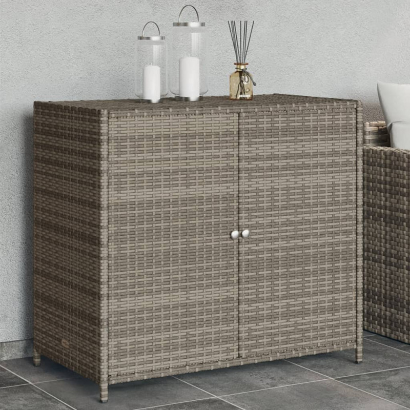 Szafka ogrodowa, szara, 83x45x76 cm, polirattan