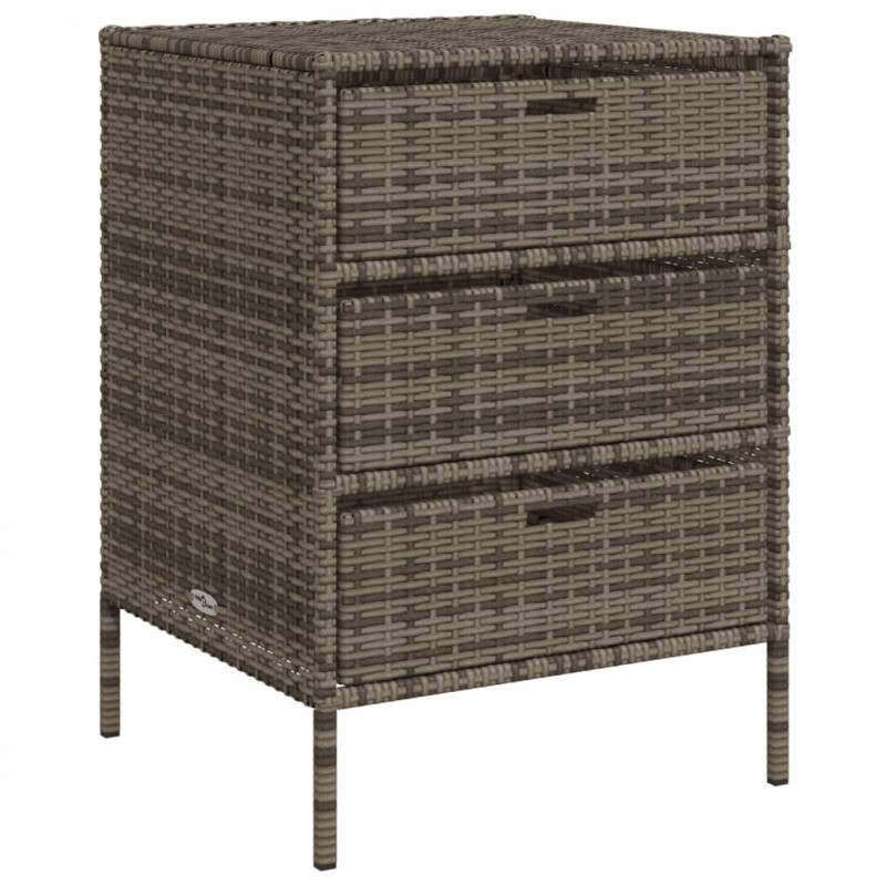 Szafka ogrodowa, szara, 55x59x80 cm, polirattan