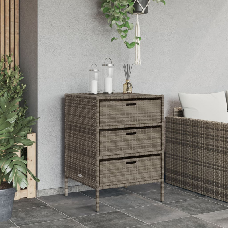 Szafka ogrodowa, szara, 55x59x80 cm, polirattan