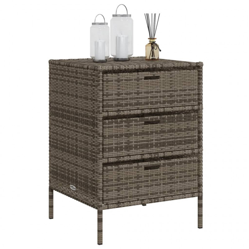 Szafka ogrodowa, szara, 55x59x80 cm, polirattan
