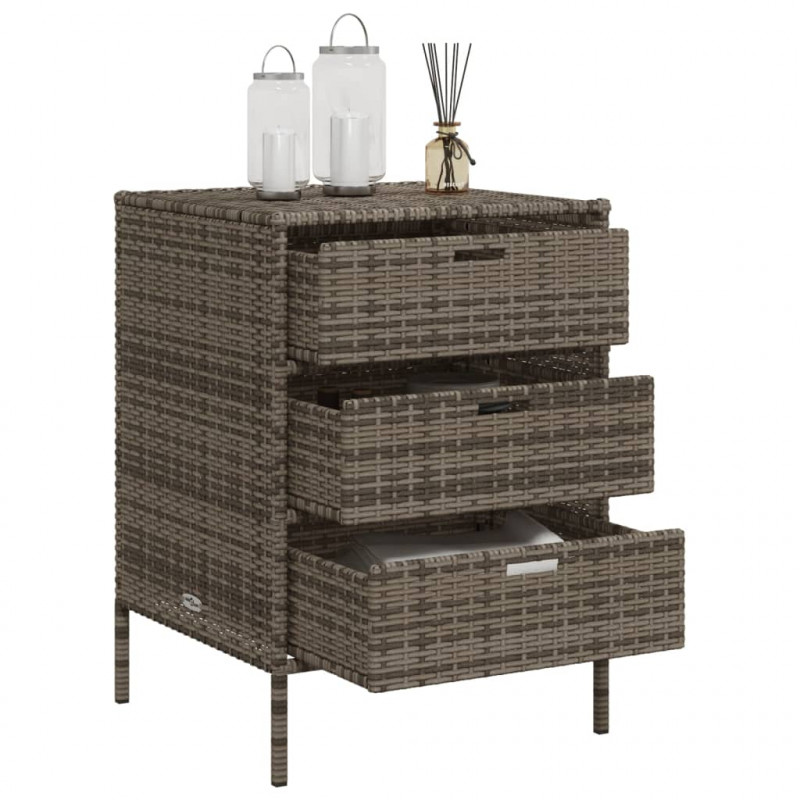 Szafka ogrodowa, szara, 55x59x80 cm, polirattan