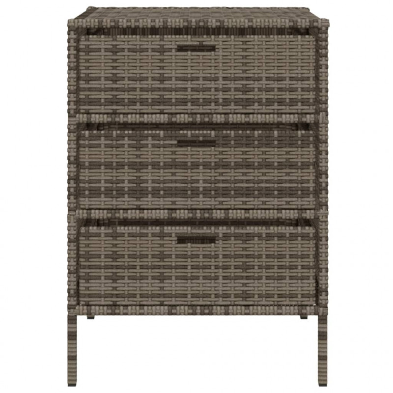 Szafka ogrodowa, szara, 55x59x80 cm, polirattan