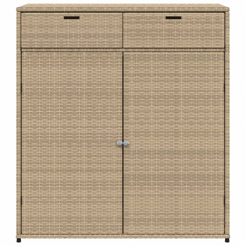 Szafka ogrodowa, beżowa, 105x55x113 cm, polirattan