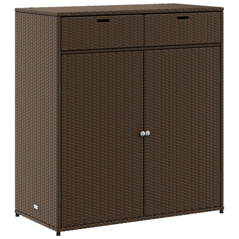 Szafka ogrodowa, brązowa, 105x55x113 cm, polirattan