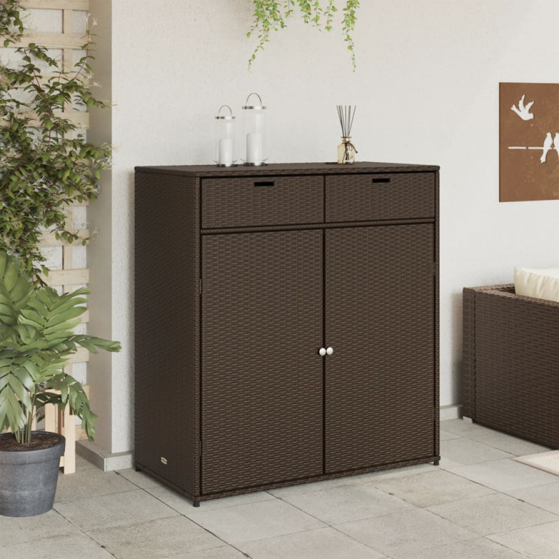 Szafka ogrodowa, brązowa, 105x55x113 cm, polirattan