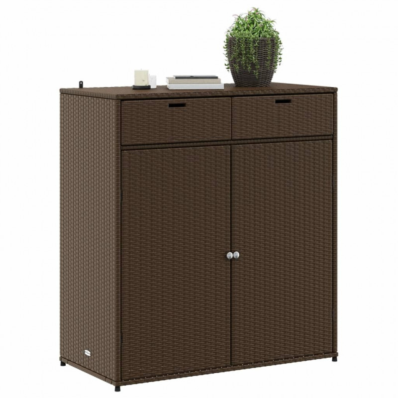 Szafka ogrodowa, brązowa, 105x55x113 cm, polirattan