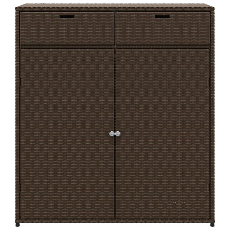 Szafka ogrodowa, brązowa, 105x55x113 cm, polirattan