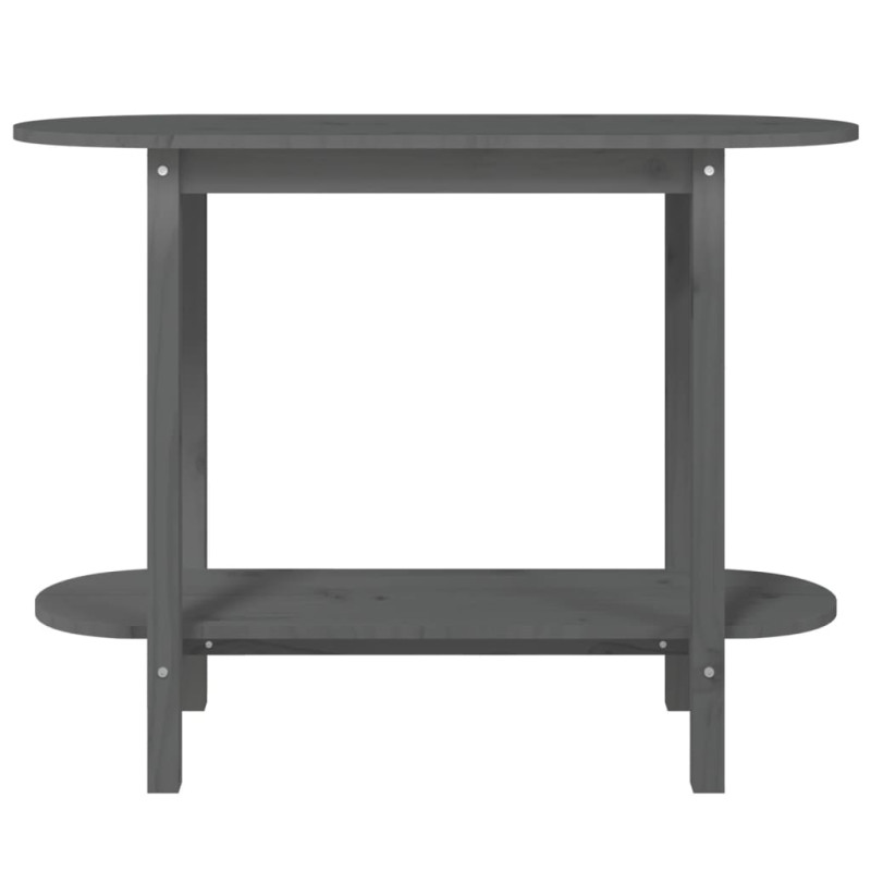 Stolik konsolowy, szary, 110x40x80 cm, lite drewno sosnowe