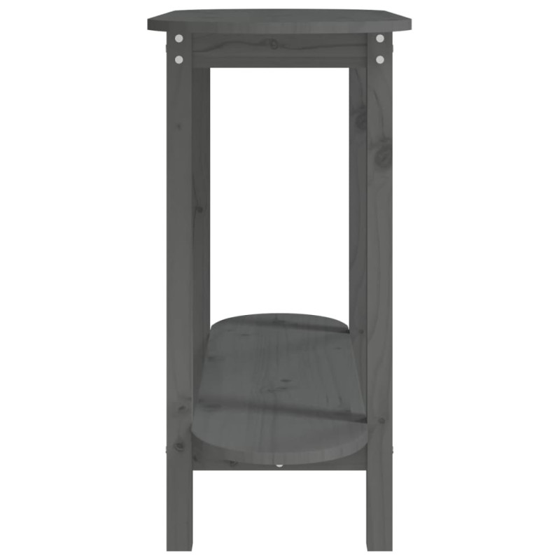 Stolik konsolowy, szary, 110x40x80 cm, lite drewno sosnowe