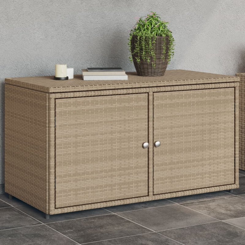 Szafka ogrodowa, beżowa, 110x55x60,5 cm, polirattan
