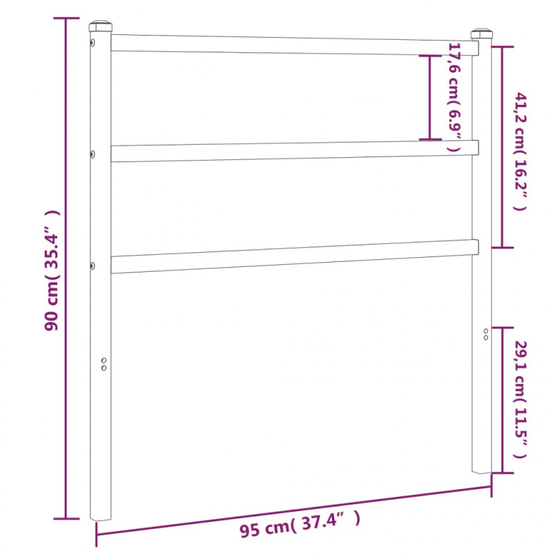 Metalowe wezgłowie, białe, 90 cm