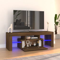 Szafka pod TV z oświetleniem LED, brązowy dąb, 120x35x40 cm