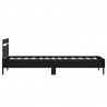 Rama łóżka z wezgłowiem i LED, czarna, 75x190 cm