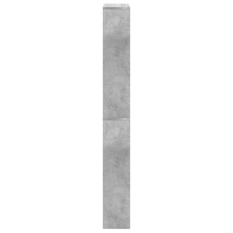 Szafka na buty z lustrem, 4 poziomy, szary beton, 63x17x134 cm