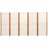 Parawan 5-panelowy, kremowy, 350 x 180 cm
