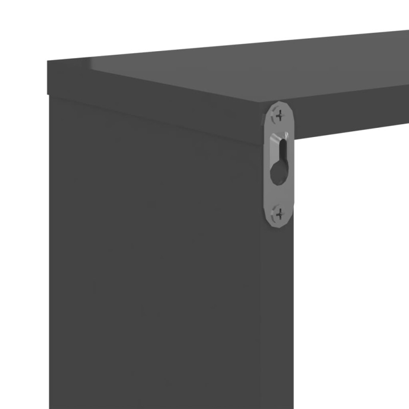 Półki ścienne kostki, 6 szt., szare z połyskiem, 22x15x22 cm