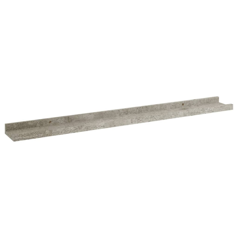 Półki ścienne, 2 szt., szarość betonu, 80x9x3 cm