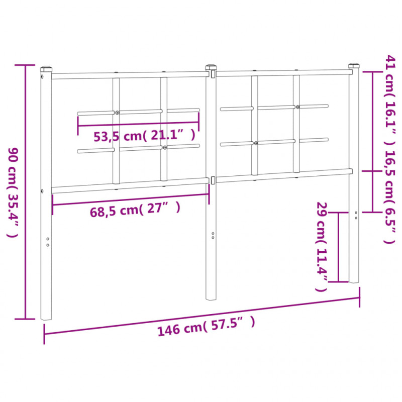 Metalowe wezgłowie, białe, 140 cm