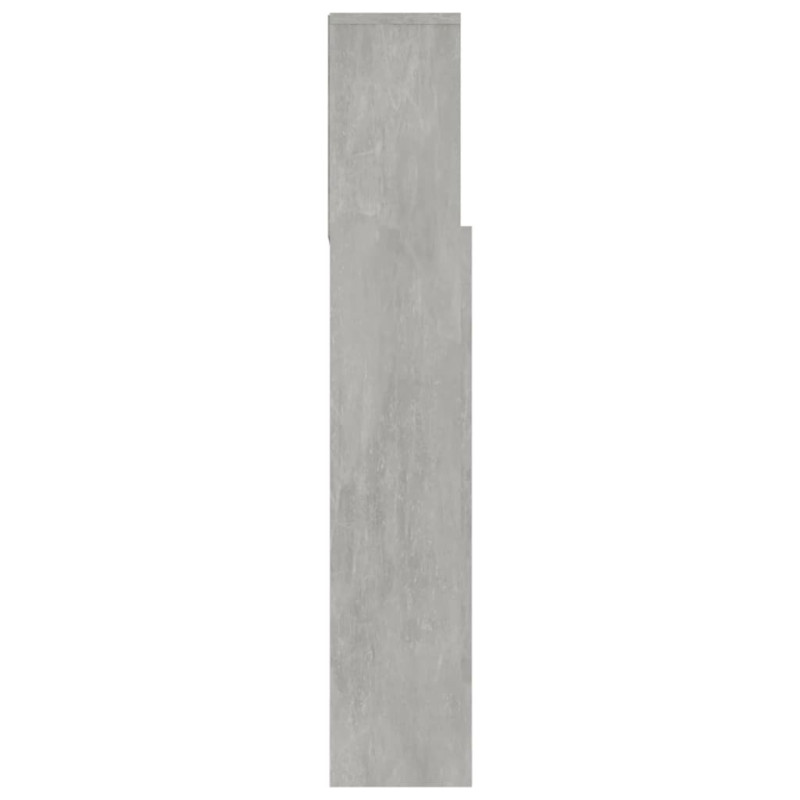 Wezgłowie łóżka z półkami, szarość betonu, 180x19x103,5 cm
