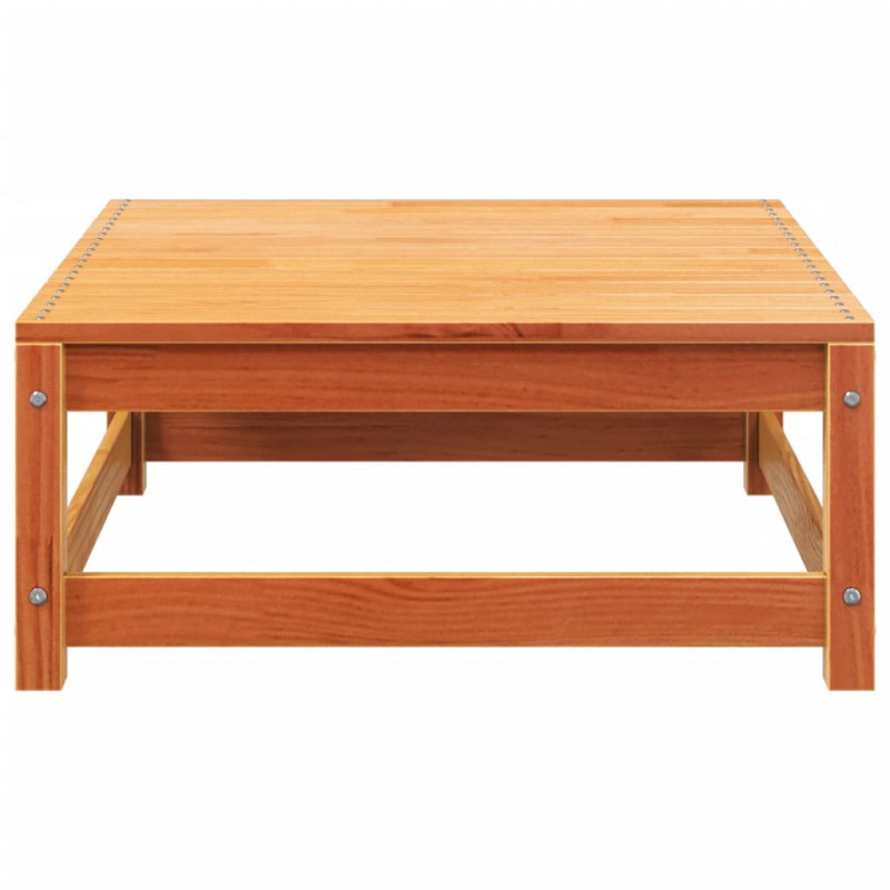 Ogrodowa sofa bez podłokietników, z poduszkami i podnóżkami