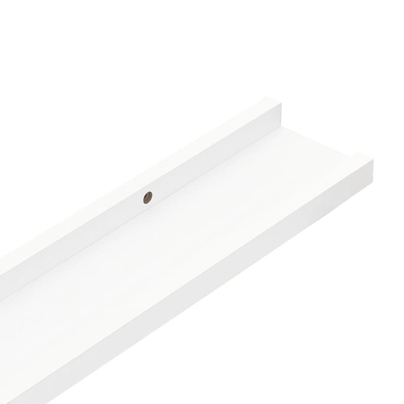 Półki ścienne na zdjęcia, 2 szt., białe, 60x9x3 cm, MDF