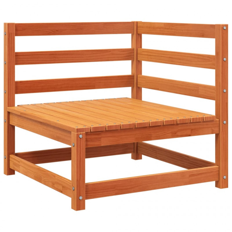 Ogrodowa sofa 3-osobowa, woskowy brąz, lite drewno sosnowe