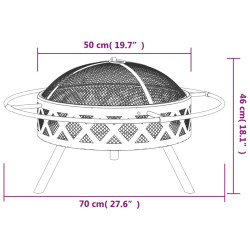 Palenisko z pogrzebaczem, 70 cm, XXL, stal