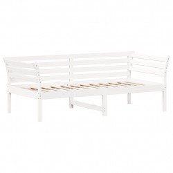 Łóżko dzienne, białe, 75x190 cm, lite drewno sosnowe