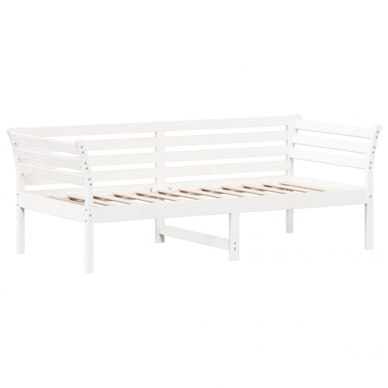 Łóżko dzienne, białe, 75x190 cm, lite drewno sosnowe
