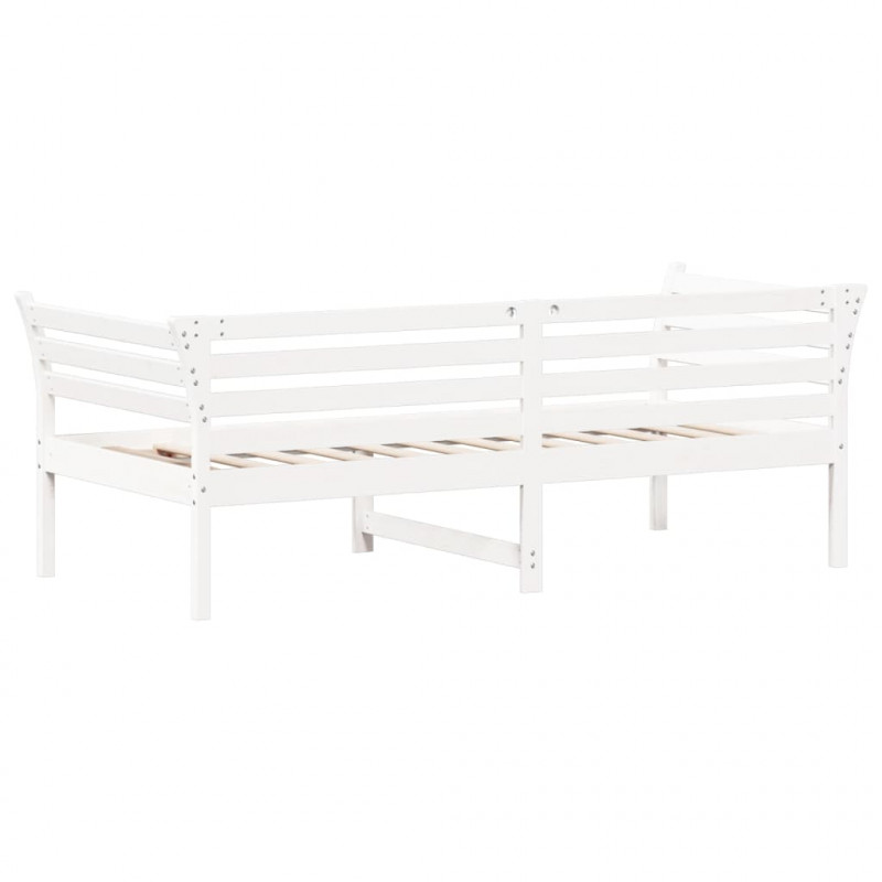 Łóżko dzienne, białe, 75x190 cm, lite drewno sosnowe