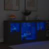Szafka z oświetleniem LED, czarna, 142,5x37x67 cm