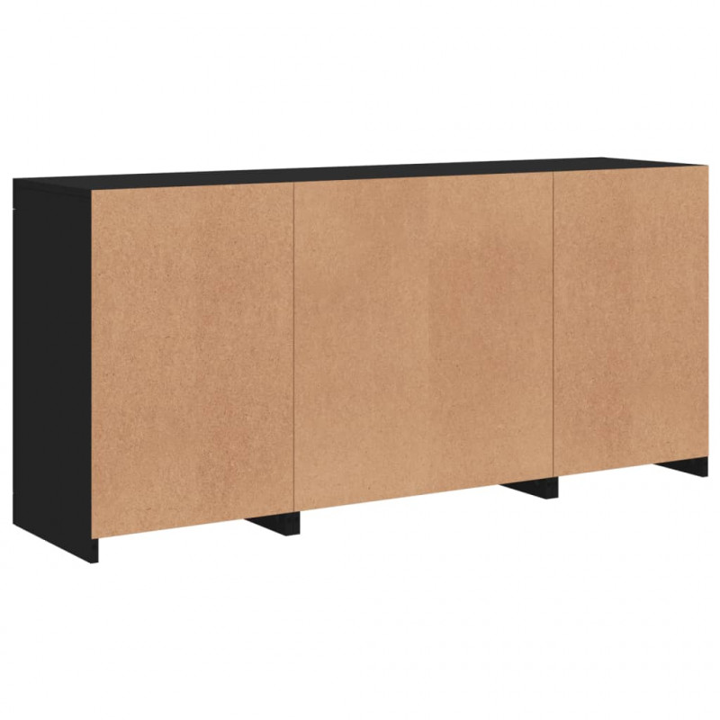 Szafka z oświetleniem LED, czarna, 142,5x37x67 cm