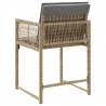 Krzesła ogrodowe z poduszkami, 4 szt., mieszany beż, polirattan