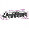 17-cz. zestaw mebli ogrodowych z poduszkami, brązowy, rattan PE