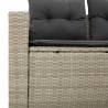 Sofa ogrodowa z poduszkami, 2-osobowa, jasnoszara, polirattan