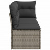 3-osobowa sofa ogrodowa z poduszkami, szara, polirattan