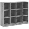 Biblioteczka z drzwiczkami, szary dąb sonoma, 136x37x109 cm