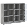 Biblioteczka z drzwiczkami, szary dąb sonoma, 136x37x109 cm