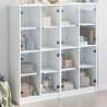 Biblioteczka z drzwiczkami, biała, 136x37x142 cm