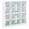 Biblioteczka z drzwiczkami, biała, 136x37x142 cm