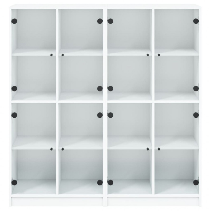 Biblioteczka z drzwiczkami, biała, 136x37x142 cm