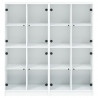 Biblioteczka z drzwiczkami, biała, 136x37x142 cm