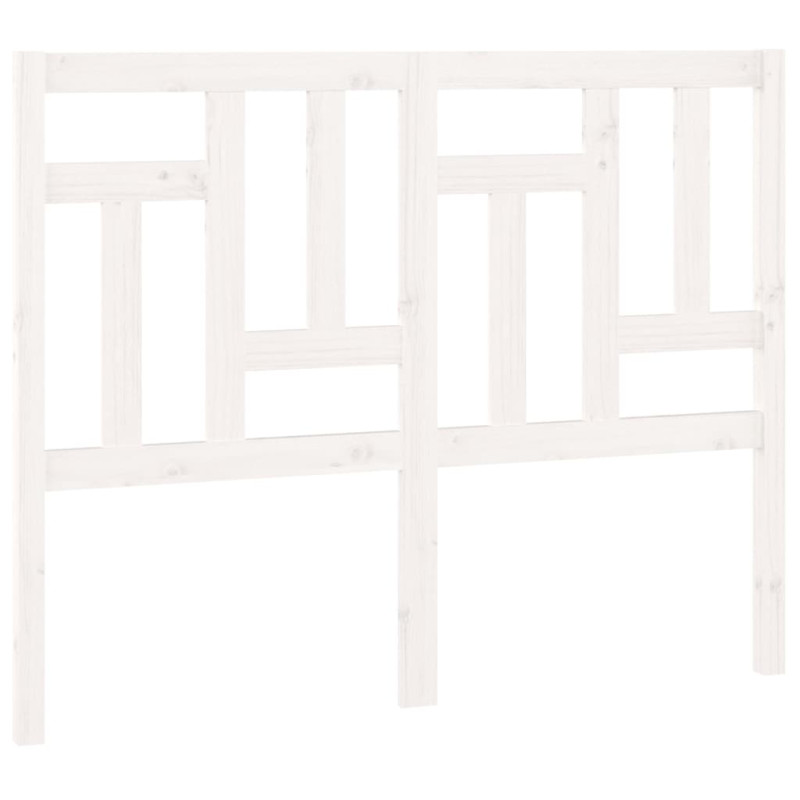 Wezgłowie łóżka, białe, 125,5x4x100 cm, lite drewno sosnowe
