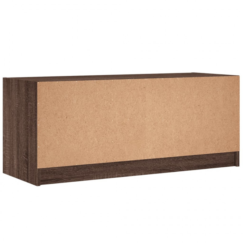 Szafka TV ze szklanymi drzwiami, brązowy dąb, 102x37x42 cm