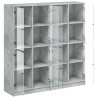 Biblioteczka z drzwiczkami, szarość betonu, 136x37x142 cm