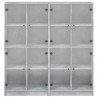 Biblioteczka z drzwiczkami, szarość betonu, 136x37x142 cm