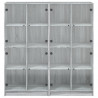 Biblioteczka z drzwiczkami, szary dąb sonoma, 136x37x142 cm